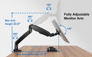 ErgoAV-Ergolink single arm monitor mount arm with built in USB-C docking station up to 35" monitor