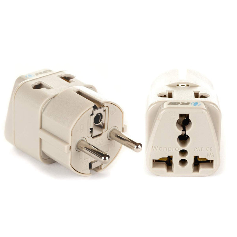 Adaptador de viaje para Alemania y Francia - 2 en 1 - Tipo E/F - Diseño compacto (DB-9)