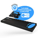 Extensor HDMI 1x8 sobre CAT6/7 hasta 50 m (salida en bucle, control IR y EDID) (HD18-EX165-K)