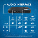 Extractor de audio HDMI eARC 4K a 60 Hz con puerto óptico y conector de 3,5 mm, ancho de banda de 18 Gbps (HDA-932)