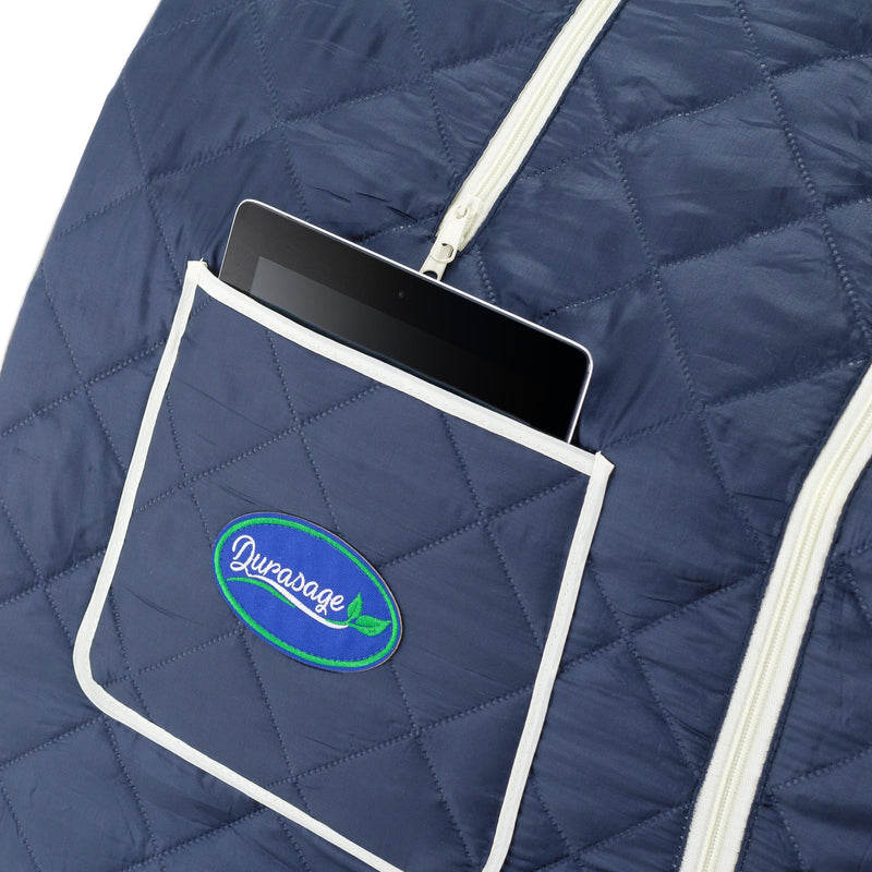 Durasage Health - Durasage Oversized Portable Personal Steam Sauna Spa for Relaxation at Home, 60 Minute Timer, 800 Watt Steam Generator, Chair Included - Satin Blue