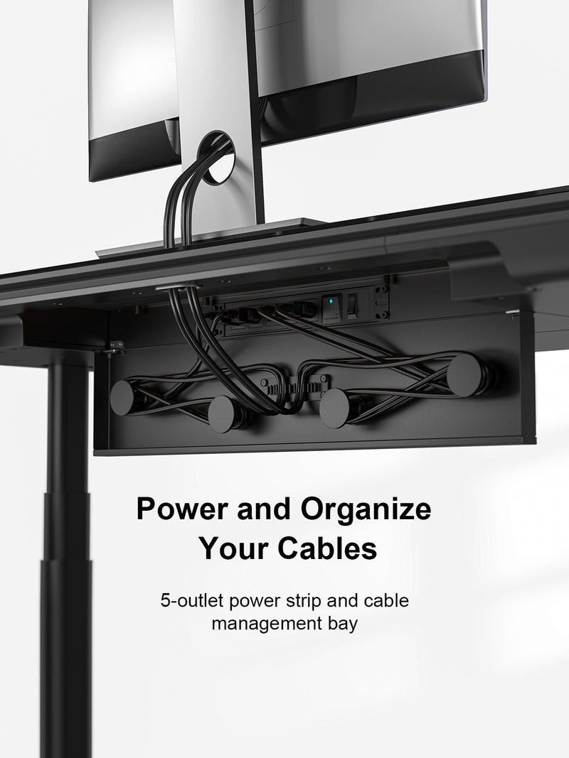 ErgoAV- ErgoFX 57" standing desk with built in drawer and power management