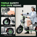 isinwheel H7PRO Electric Scooter with Seat & Basket