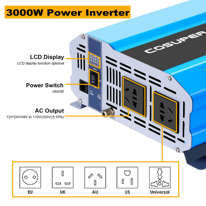 Acopower 100W mono
RV System
Gel Battery 800ah3kw 800w