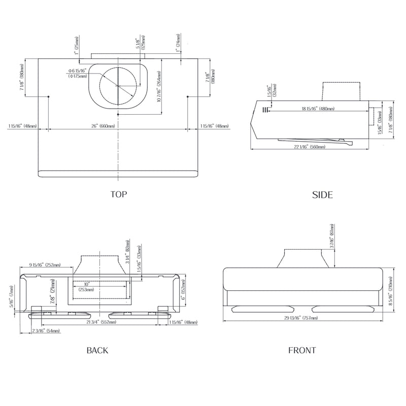 FOTILE - 30"/36" Under-Cabinet Convertible Pixie Air Series | UQG3002 / UQG3602
