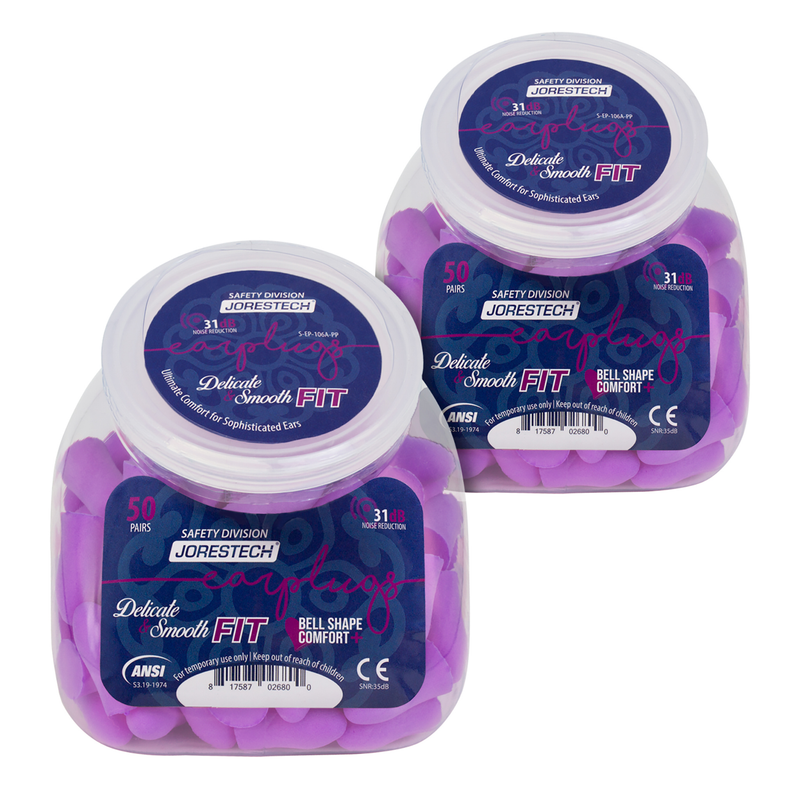 31dB NRR Bell-Shaped Soft Foam Earplugs - 50 Pairs