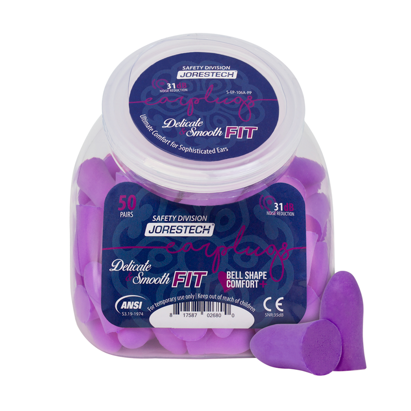 31 dB NRR Bell-Shape Soft Foam Earplugs - 50 Pairs - PinkFit Collection