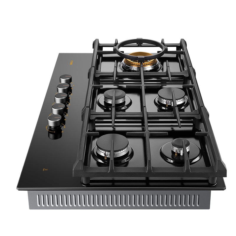 FOTILE - 36" Anti-glare Glass Tri-Ring Gas Cooktop Series | GLG36501
