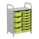 Unidad de inicio de nivel bajo personalizada Gratnells Callero con 8 bandejas poco profundas y 4 profundas, 16,9 x 27,2 x 38,8 pulgadas