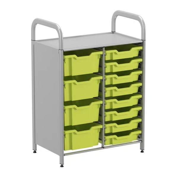 Gratnells Callero Custom Low Level 8 Shallow 4 Deep Tray Starter Unit  16.9x27.2x38.8in