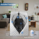 Durasage Health - Sauna de vapor portátil extragrande para bajar de peso, desintoxicarse y relajarse en casa. Incluye silla. Plateado.