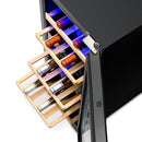 Refrigerador de vinos de dos zonas empotrado Newair REFURB con estantes de madera de haya, 29 botellas