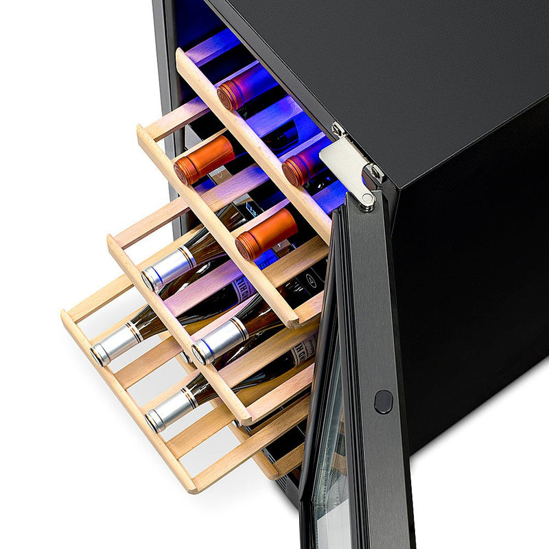 REFURB Newair Built-In Dual Zone Wine Cooler w/ Beech Wood Shelves, 29 Bottles