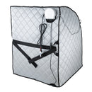 Durasage Health - Sauna de interior portátil grande de iones negativos con bajo EMF, silla y reposapiés calefactado incluidos - Plateado