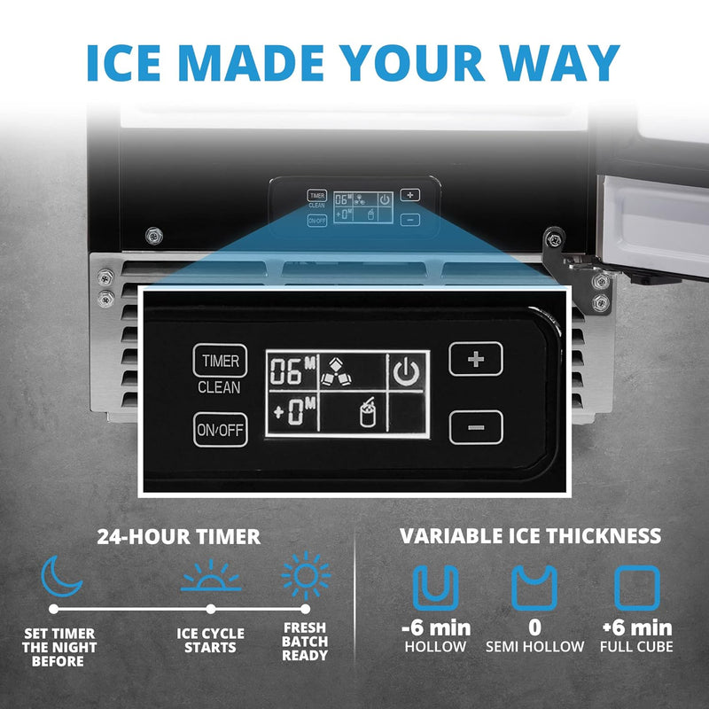 Newair Daily Clear Ice Cube Maker w/ Self-Cleaning Function (Refurbished)