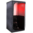 Sauna infrarroja portátil de tamaño completo Durasage para el hogar | Paneles infrarrojos con campos electromagnéticos ultrabajos | Iluminación LED, almohadilla térmica para pies y silla portátil (para 1 persona)