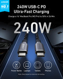 Anker Prime USB-C to USB-C Cable (240W, Upcycled-Braided)