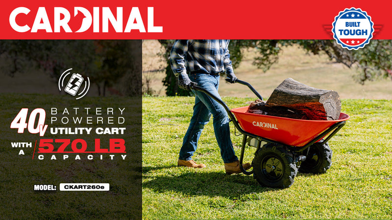 Cardinal Wheelbarrows PRE ORDER: Electric Utility Cart 40V Battery-Powered Wheelbarrow 570-l