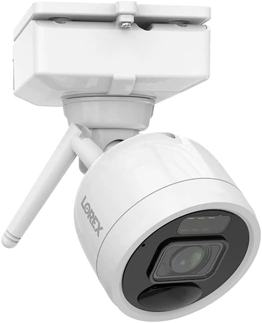 Cámara de seguridad para exteriores con batería y Wi-Fi adicional de 4,0 MP y 2K Lorex U424AA-E, color blanco