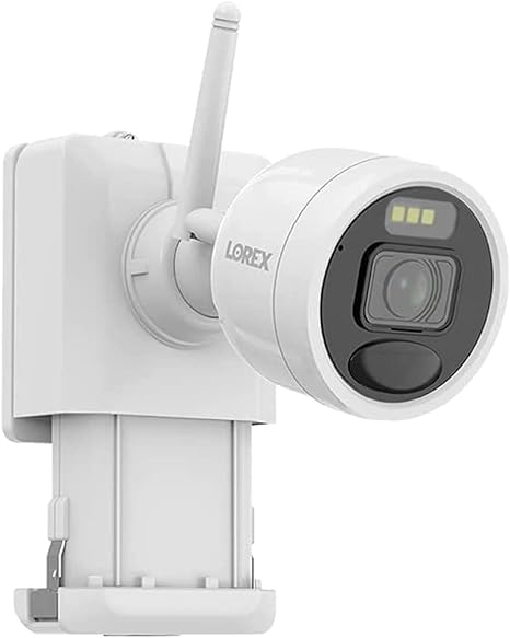 Sistema NVR Lorex L4248D-4AA4-E 2K de 4,0 MP con capacidad para 8 cámaras, 32 GB, con 4 cámaras de seguridad para exteriores con batería y Wi-Fi, color blanco, L4248D-4AA4-E