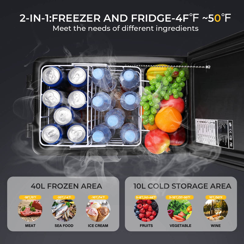 BougeRV 42 Quart (40L) Portable Refrigerator/Freezer