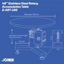 48” Stainless Steel Rotary Accumulation Table