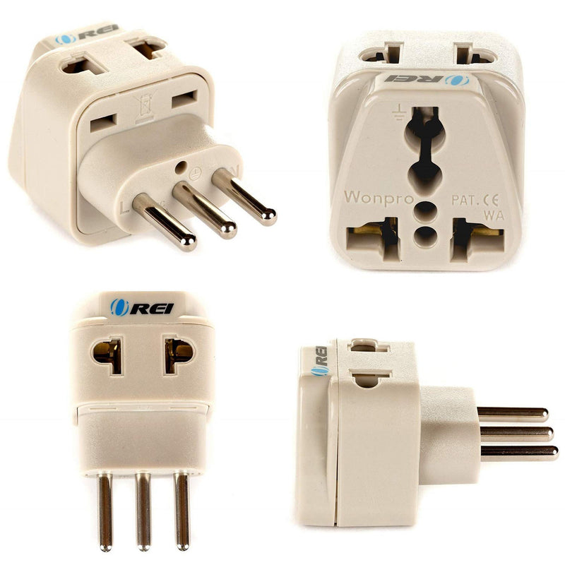 Adaptador de viaje para Italia y Libia - 2 en 1 - Tipo L - Diseño compacto (DB-12A)