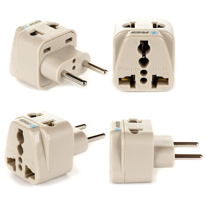 Adaptador de viaje europeo - 2 en 1 - Tipo C - Diseño compacto (DB-9C)