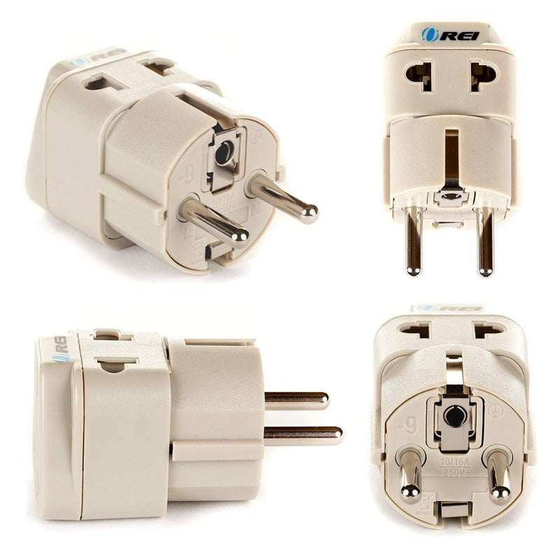 Adaptador de viaje para Alemania y Francia - 2 en 1 - Tipo E/F - Diseño compacto (DB-9)