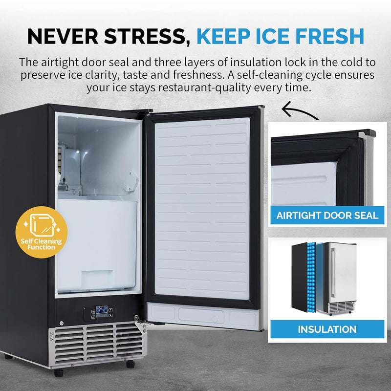 REFURB Newair Daily Clear Ice Cube Maker w/ Self-Cleaning Function