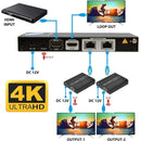 Extensor HDMI 4K UltraHD 1x2 con divisor CAT6/7 de hasta 30 m con control remoto IR y salida de bucle (UHD12-EX100-K)