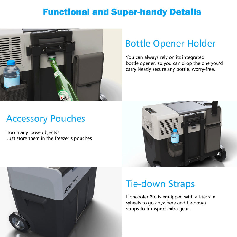 Acopower LionCooler Pro Portable Solar Fridge Freezer, 32 Quarts – With Battery