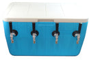 50' SS Coil Four Faucet Draft Beer Jockey Box - Stainless Steel Contact
