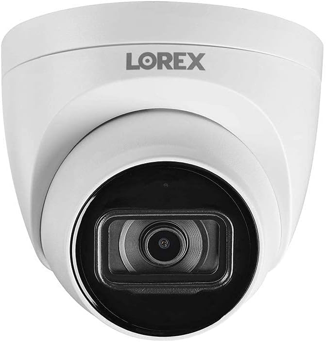 Lorex E841CD-E 4K Ultra HD 8.0-MP Add-on IP Dome Security Camera with Listen-In Audio and Color Night Vision, White, E841CD-E