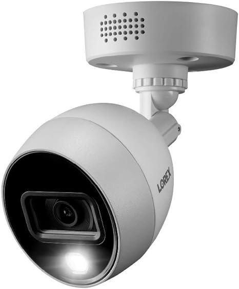 Cámara de seguridad con disuasión activa 4K Ultra HD con cable Lorex C883DA, color blanco