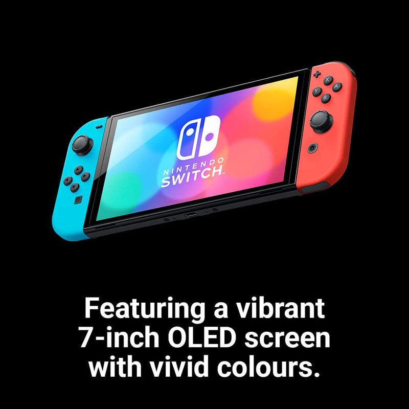 Nintendo Switch OLED Model w/ Neon Red & Neon Blue Joy-Con- Neon Red/Neon Blue
