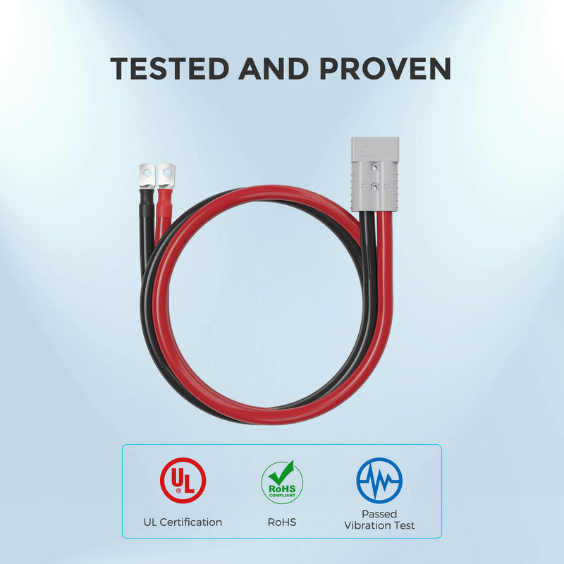 Renogy 1FT 4/0AWG Anderson Adapter Cable (Anderson SB350 - 3/8 Ring Lug)