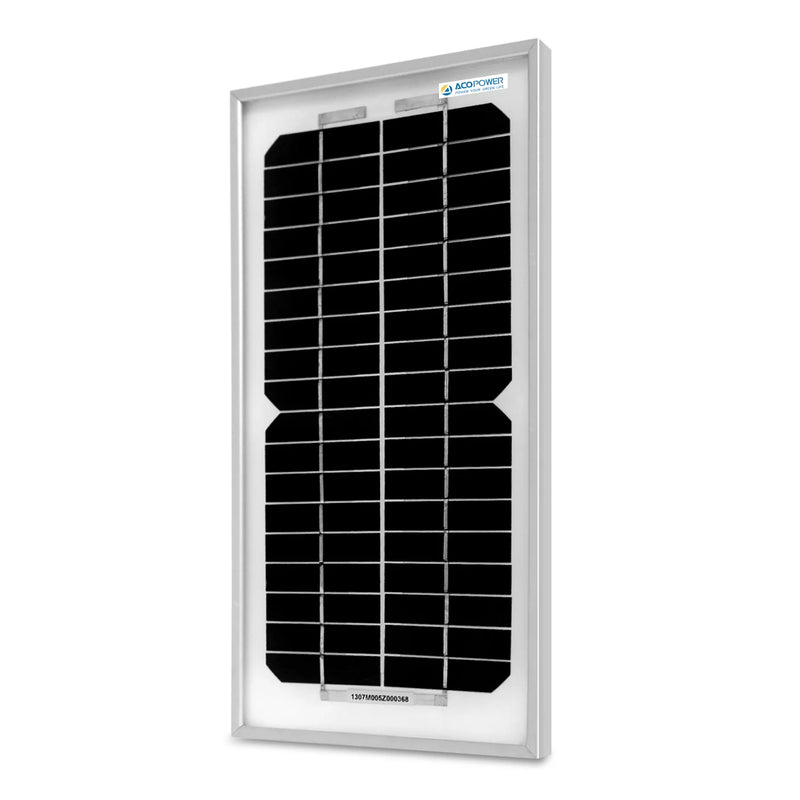 ACOPOWER 5 Watt 12 Volt Monocrystalline Solar Panel