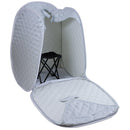 Durasage Health - Sauna de vapor personal plegable para bajar de peso, desintoxicarse y relajarse en casa. Temporizador de 60 minutos, generador de vapor de 800 vatios y silla incluida (plateada).
