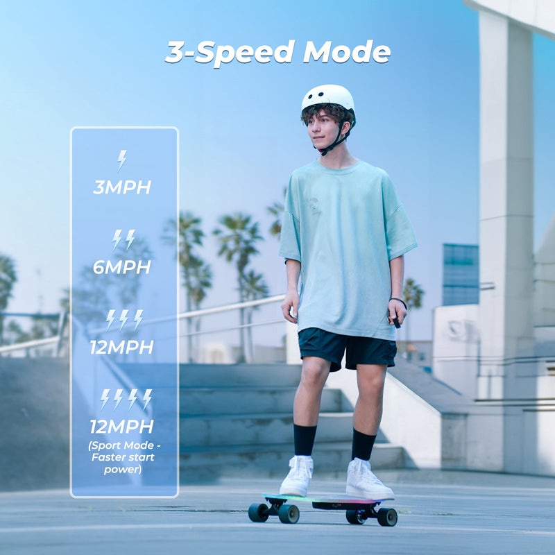 pedal skateboard isinwheel V6 Pro Electric Skateboard with Pedal Lights & Remote Control | Wellbots