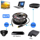 Cable HDMI activo de fibra óptica OREI de 50 pies que admite hasta 4K a 60 Hz