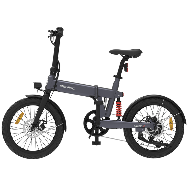 Bicicleta eléctrica plegable de quinta rueda Thunder 2: autonomía de 49,7 millas y 20 MPH, motor de 700 W de potencia máxima