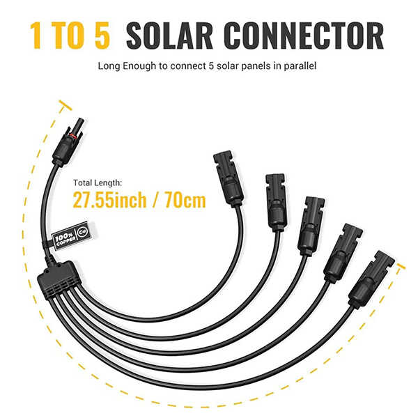 BougeRV Solar Y Connector Solar Panel Parallel Connectors Extra Long 5 to 1 Cable