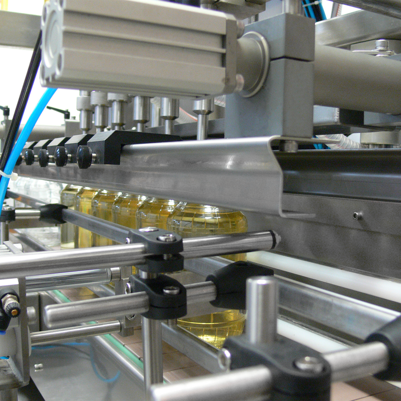 6 Head Inline Gravity Filling System with Conveyor - 1000 ml