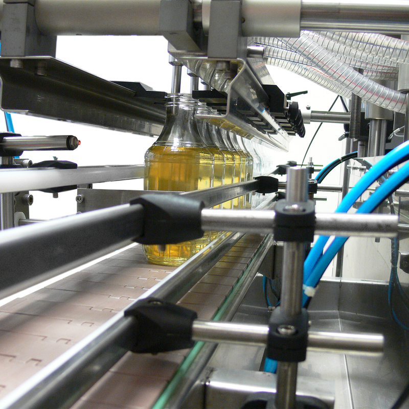 6 Head Inline Gravity Filling System with Conveyor - 1000 ml