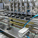 6 Head Inline Gravity Filling System with Conveyor - 1000 ml