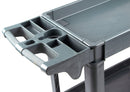 600 lbs Heavy Duty Plastic Rolling Utility Cart for Warehouse/Garage/Restaurants/Offices, HDPE Shelves, 5" Caster Wheels