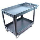 600 lbs Heavy Duty Plastic Rolling Utility Cart for Warehouse/Garage/Restaurants/Offices, HDPE Shelves, 5" Caster Wheels