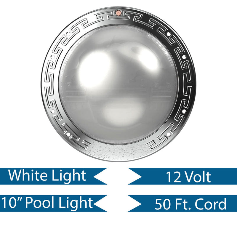 12V INTELLIBRITE ARCH WHITE LED POOL LIGHT 50' CORD 31W