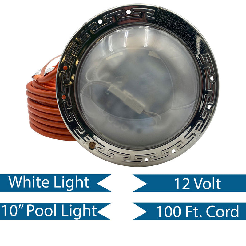 12V INTELLIBRITE ARCH WHITE LED POOL LIGHT 100' CORD 26W